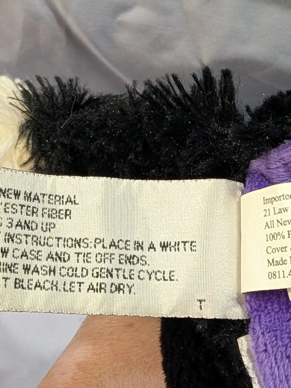 Pillow Pets Pee-Wees 2010 Black Cat w/ Purple Accents